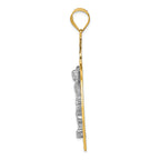 FJC Finejewelers 14k Two-tone Gold Bright Cut Crucifix Charm