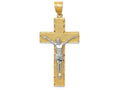 FJC Finejewelers 14k Two-tone Gold Bright Cut Crucifix Charm