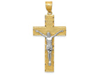FJC Finejewelers 14k Two-tone Gold Bright Cut Crucifix Charm