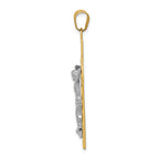 FJC Finejewelers 14k Two-tone Gold Bright Cut Crucifix Charm