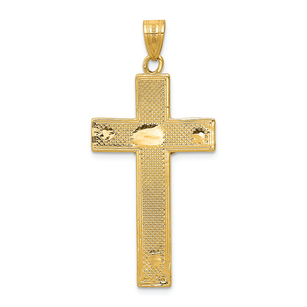FJC Finejewelers 14k Two-tone Gold Bright Cut Crucifix Charm