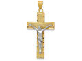 FJC Finejewelers 14k Two-tone Gold Bright Cut Crucifix Charm