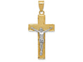 FJC Finejewelers 14k Two-tone Gold Bright Cut Crucifix Charm