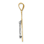 FJC Finejewelers 14k Two-tone Gold Bright Cut Crucifix Charm