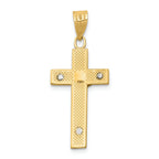 FJC Finejewelers 14k Two-tone Gold Bright Cut Crucifix Charm