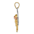 FJC Finejewelers 14 Kt Tri Color Gold Bright Cut Christ Charm