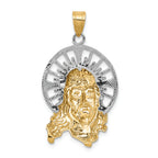 FJC Finejewelers 14 Kt Tri Color Gold Bright Cut Christ Charm
