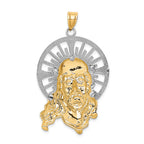 FJC Finejewelers 14 Kt Tri Color Gold Bright Cut Christ Charm