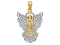 FJC Finejewelers 14k Yellow Gold with with Rhodium Filigree Angel Charm
