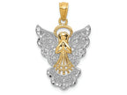 FJC Finejewelers 14k Yellow Gold with with Rhodium Filigree Angel Charm