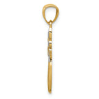 FJC Finejewelers 14k Yellow Gold with with Rhodium Filigree Angel Charm