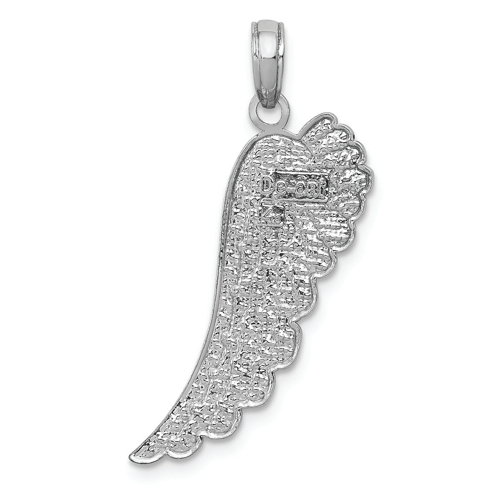 FJC Finejewelers 14k White Gold Single Angel Wingtextured Charm