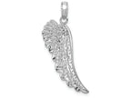 FJC Finejewelers 14k White Gold Single Angel Wingtextured Charm