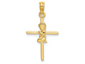 FJC Finejewelers 14k Yellow Gold Praying Boy Cross Charm
