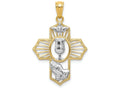 FJC Finejewelers 14k Yellow Gold with with Rhodium Cross Charm