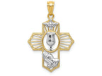 FJC Finejewelers 14k Yellow Gold with with Rhodium Cross Charm