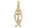 FJC Finejewelers 14k Yellow Gold Ichthus Fish Charm