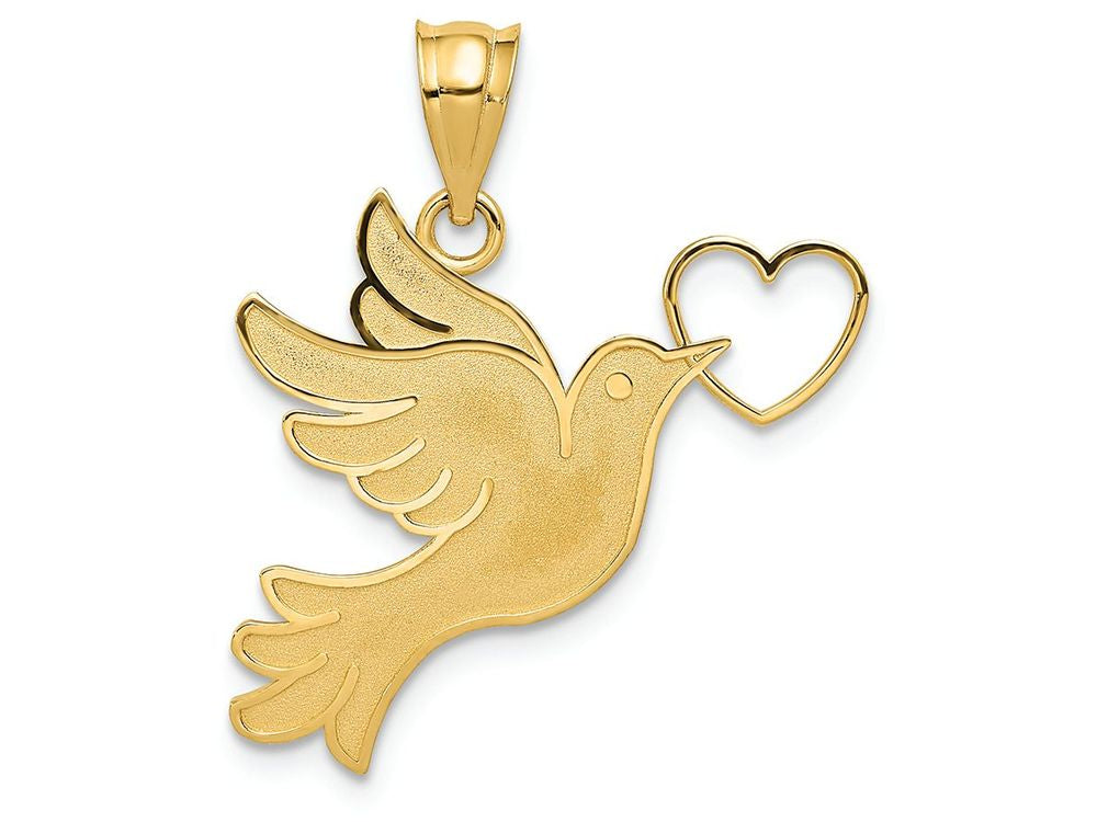 FJC Finejewelers 14k Yellow Gold Dove with Heart Charm