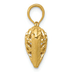 FJC Finejewelers 14k Yellow Gold Bright Cut Open Filgree Fleur-de-lis Heart Charm (small)