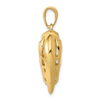 FJC Finejewelers 14k Yellow Gold 3d Bright Cut Open Filigree Heart Charm