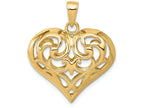 FJC Finejewelers 14k Yellow Gold 3d Bright Cut Open Filigree Heart Charm
