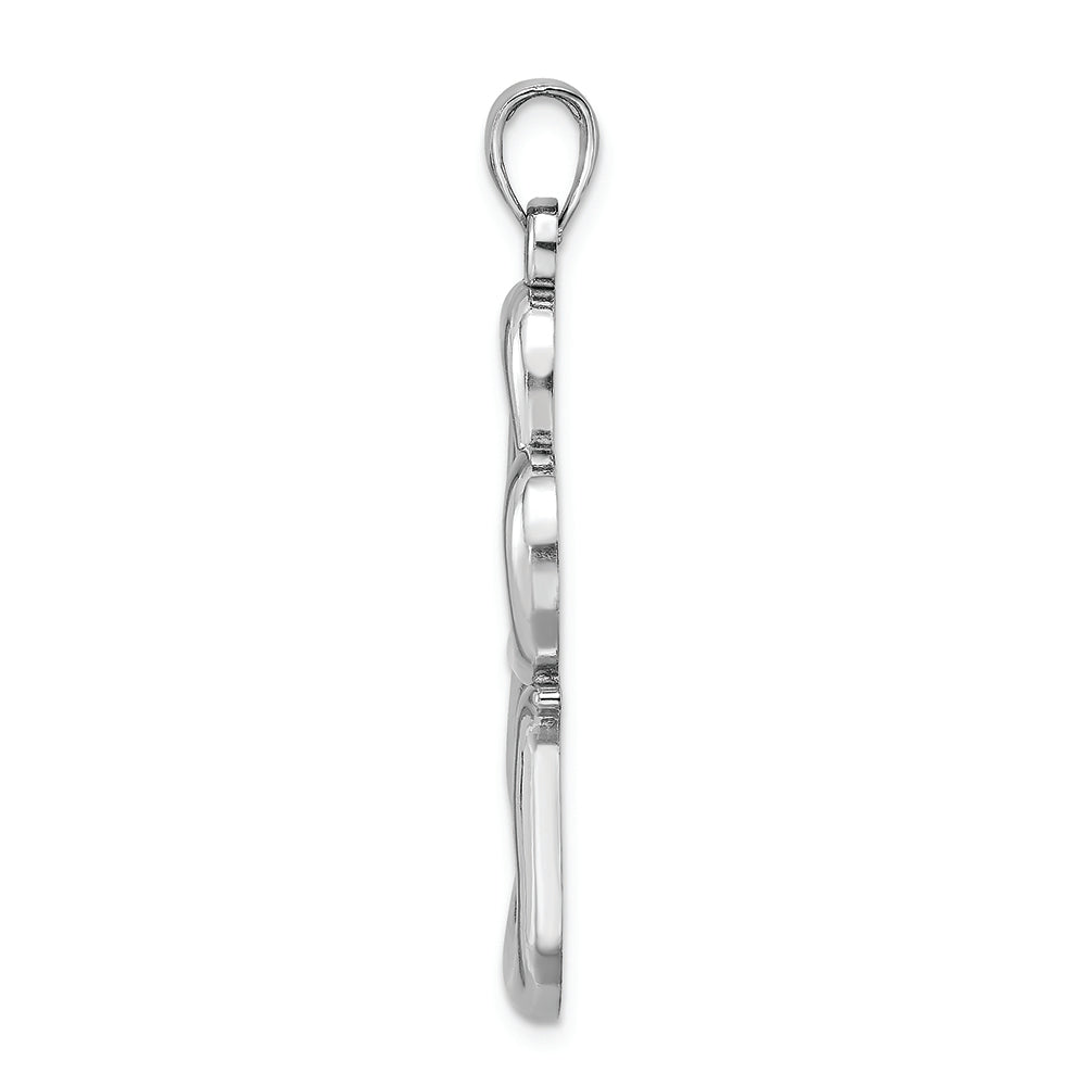 FJC Finejewelers 14k White Gold White Double Heartscontemporarystyle Charm