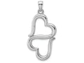 FJC Finejewelers 14k White Gold White Double Heartscontemporarystyle Charm