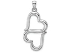 FJC Finejewelers 14k White Gold White Double Heartscontemporarystyle Charm