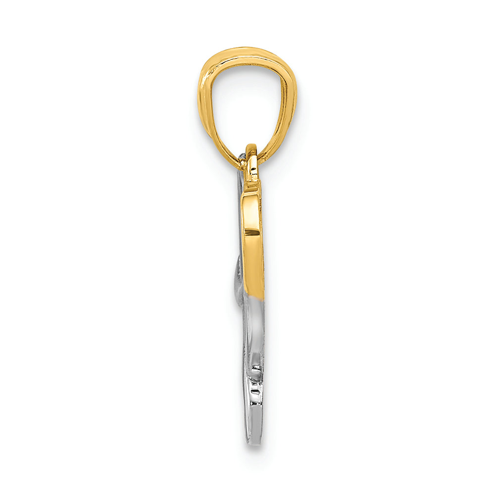 FJC Finejewelers 14k Yellow Gold with Rhodium Love Charm