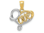 FJC Finejewelers 14k Yellow Gold with Rhodium Love Charm
