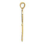 FJC Finejewelers 14k Yellow Gold with Rhodium Heart Key Charm