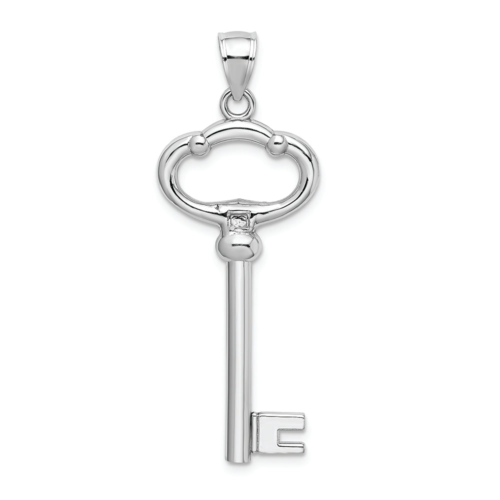 FJC Finejewelers 14k White Gold White Key with Key To My Heart Charm