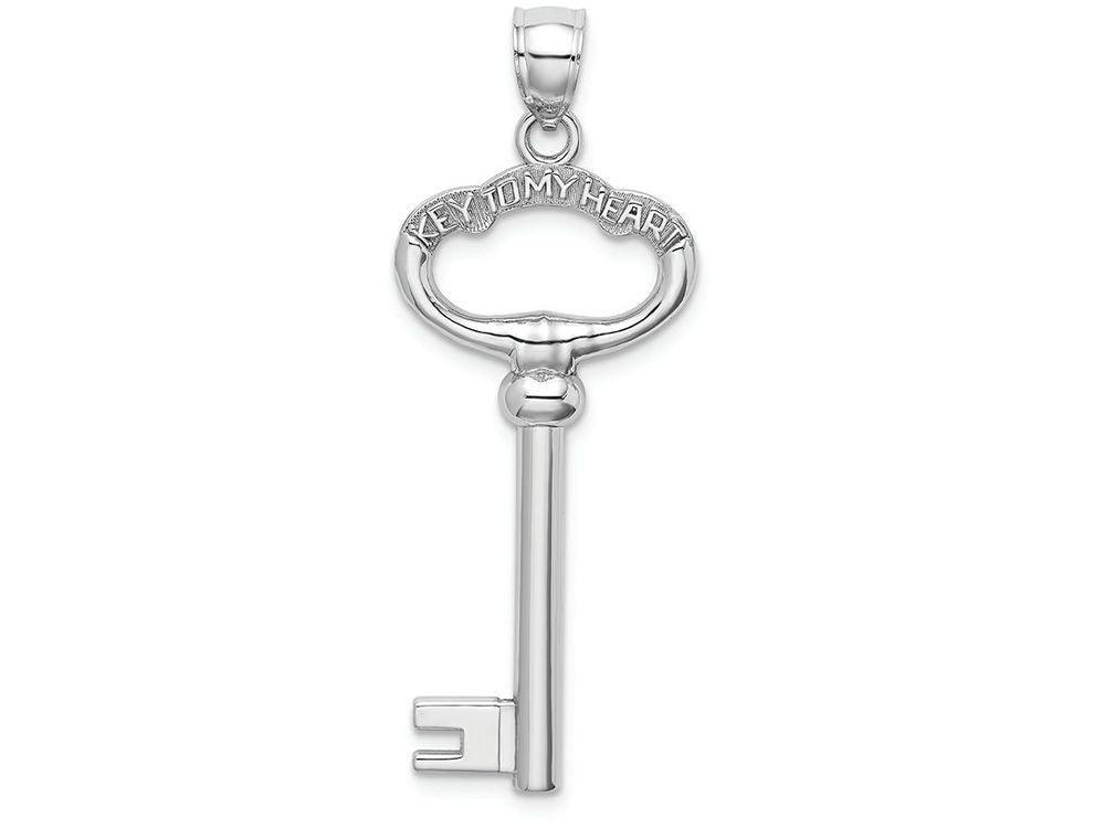 FJC Finejewelers 14k White Gold White Key with Key To My Heart Charm