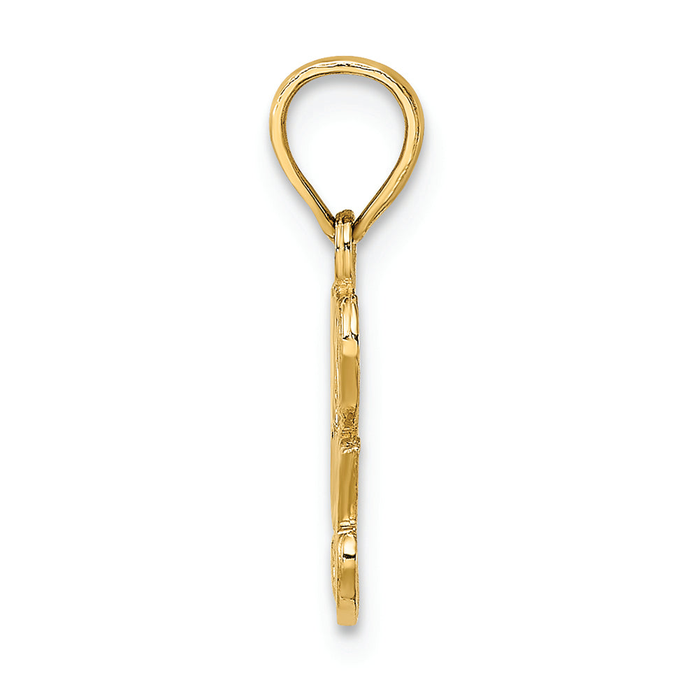 FJC Finejewelers 14k Yellow Gold Polished Textured I Heart You Charm