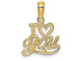 FJC Finejewelers 14k Yellow Gold Polished Textured I Heart You Charm