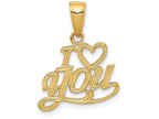 FJC Finejewelers 14k Yellow Gold Polished Textured I Heart You Charm