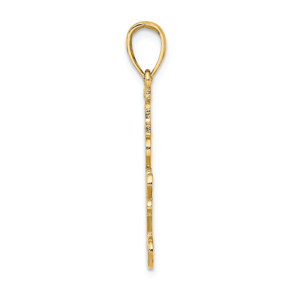 FJC Finejewelers 14k Yellow Gold Textured I Love You Charm