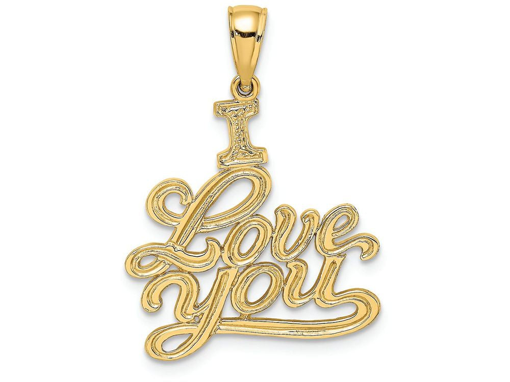 FJC Finejewelers 14k Yellow Gold Textured I Love You Charm