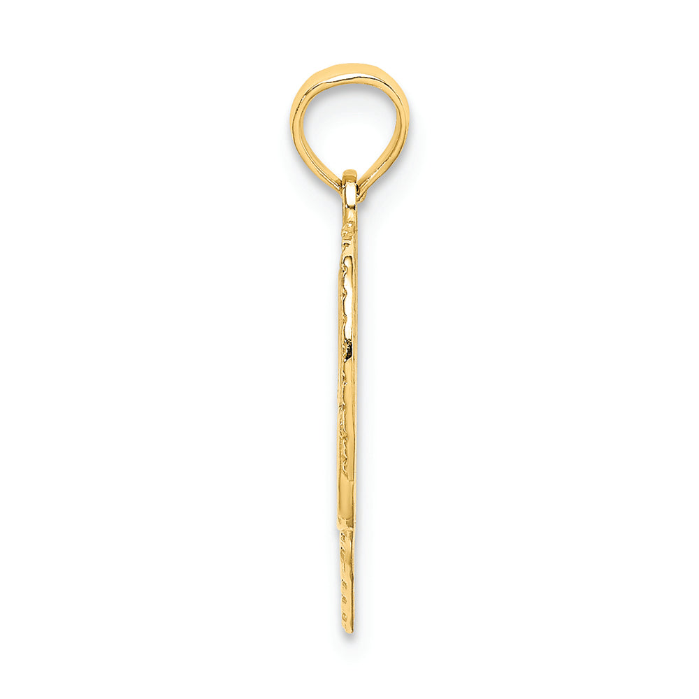 FJC Finejewelers 14k Yellow Gold Polished Textured I Heart You Charm
