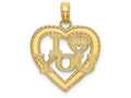 FJC Finejewelers 14k Yellow Gold Polished Textured I Heart You Charm