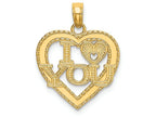 FJC Finejewelers 14k Yellow Gold Polished Textured I Heart You Charm