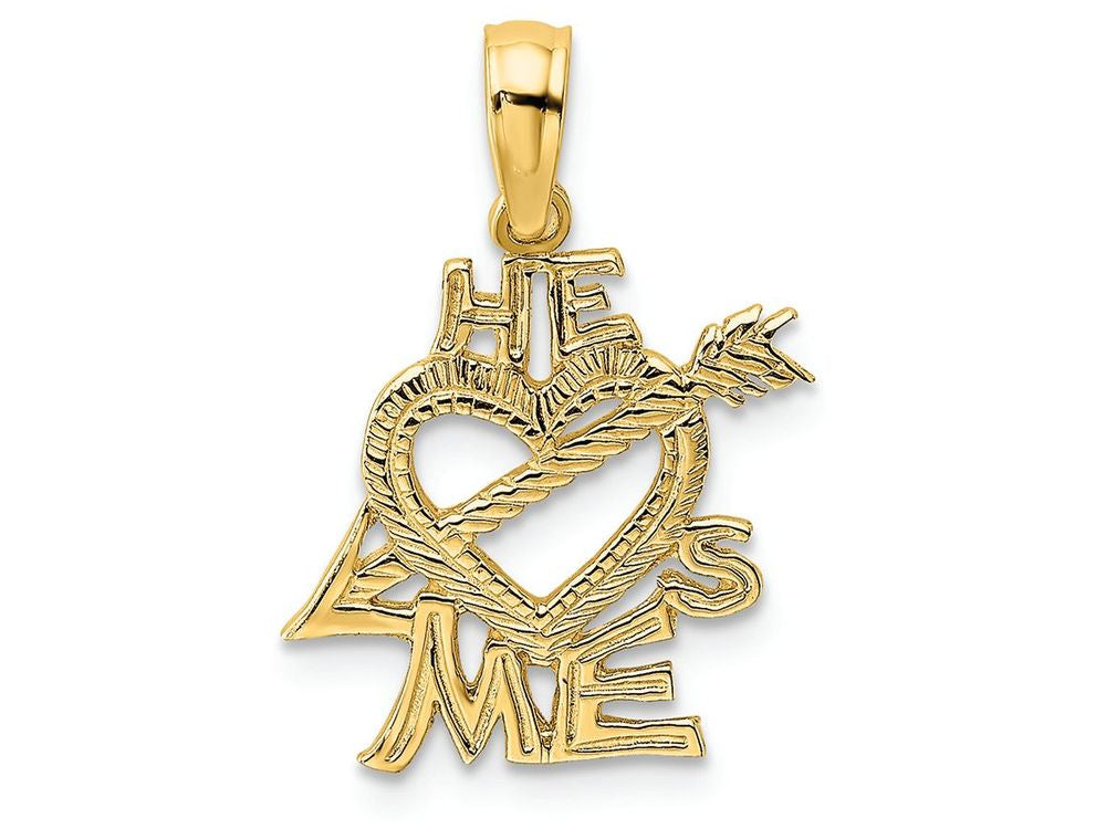 FJC Finejewelers 14k Yellow Gold He Loves Me Charm