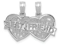 FJC Finejewelers 14k White Gold White Best Friend Breakable Double Hearts with Banner Charm
