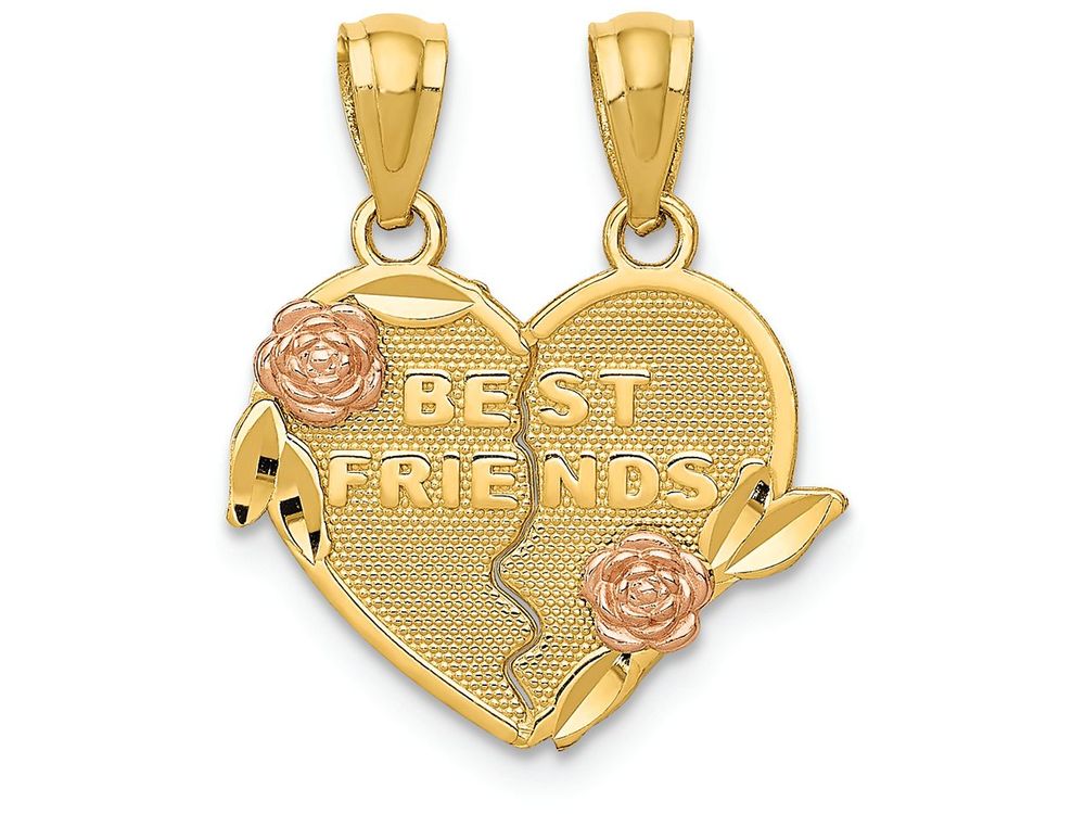FJC Finejewelers 14k Two-tone Gold Best Friends Break Apart Heart Charm