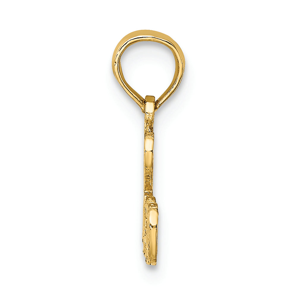 FJC Finejewelers 14k Yellow Gold Polished Textured I Love Bingo Charm