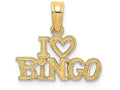 FJC Finejewelers 14k Yellow Gold Polished Textured I Love Bingo Charm