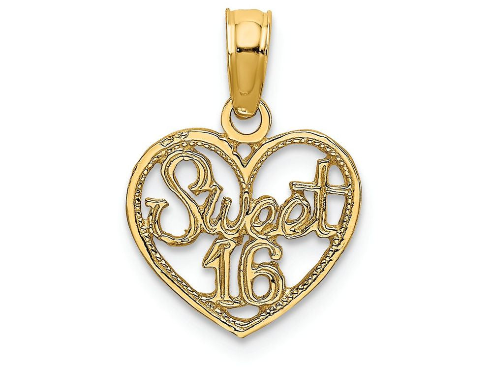 FJC Finejewelers 14k Yellow Gold Sweet 16 In Heart Charm