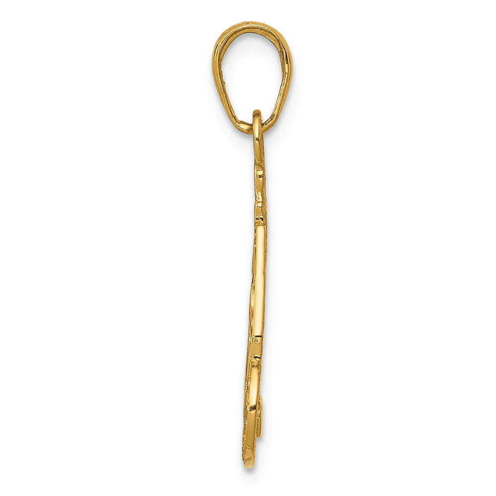 FJC Finejewelers 14k Yellow Gold Slice Of Cake with Candle Happy Birthday Charm