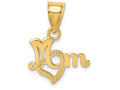 FJC Finejewelers 14k Yellow Gold Mom with Heart Charm