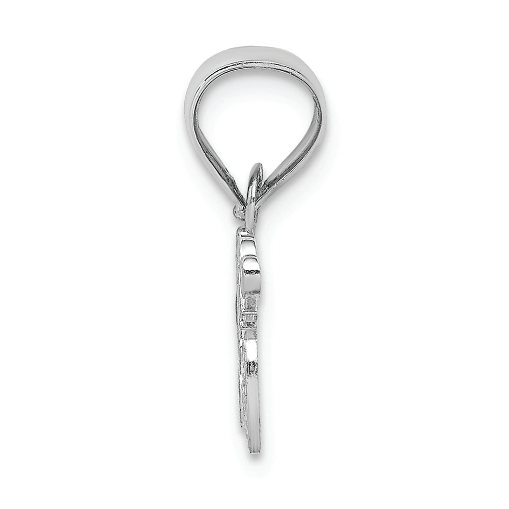 FJC Finejewelers 14k White Gold Mom with Heart Charm